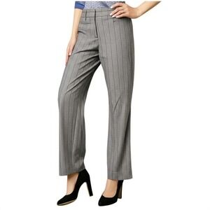 Levine Classics Dress Pants Slacks Size 16 Black White Pinstripe‎ Wide Leg New